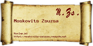 Moskovits Zsuzsa névjegykártya